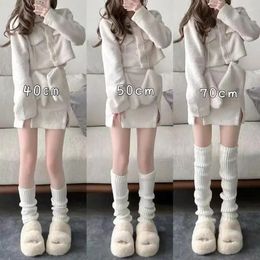 Women Socks 40/50/70 Cm Lolita Long Wool Knitted Foot Cover Warmer Autumn Winter Crochet Heap Boot Cuffs Stockings