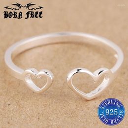 With Side Stones 925 Sterling Silver Couple Rings For Women Ring Love Heart Anillos Plata Para Mujer Jewelry Ringen Bague Femme Personalized