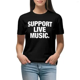 Women's Polos Support Live Music. Classic T-shirt Kawaii Clothes Plus Size Tops Clothing