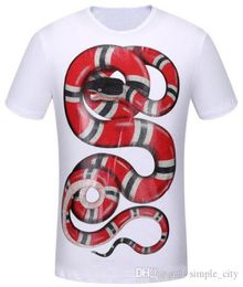 Snake Printed Casual Mens T Shirts Italy New Fashion Men039s Tops Tees Men Classic Tshirt Short Sleeve Casual Tshirt Black4774304
