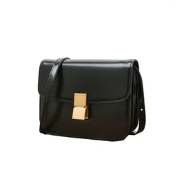Shoulder Bags 2024 Spring Leather Tofu Bag Fashion Handbag Star With Small Square Messenger Cowhide Box Stewardess