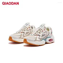 Casual Shoes QIAODAN Women Sneakers Sports Footwear Elegant Letter Printed Wear-Resistant -Absorbing Breathable Daddy KM12210411