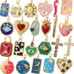 Charms Cute Heart Evil Blue Eye For Jewelry Making Gold Color Moon Star Dijes Diy Necklace Earrings Bracelet
