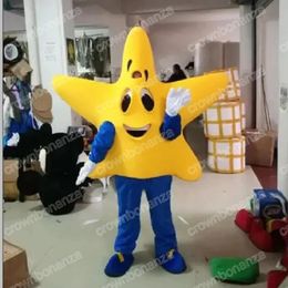 2024 Halloween Yellow Star Mascot Costumes Halloween Cartoon Character Outfit Suit Xmas Outdoor Party Festival Dress Promotional Advertising Clothings