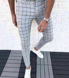 Men039s Pants Smart Casual Fashion Men039s Clothing Plaid Pencil Pants Thin Mid Waist Jogger Casual Trousers Pants For Men X3529285