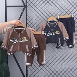 Clothing Sets Boys Spring Autumn 2024 Children Cotton Jackets Pants 2pcs Baseball Sports Suit For Baby Tracksuits Kids Outfits 5