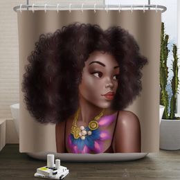 Shower Curtains 3D Printing Curtain Retro American Girl Beauty Waterproof Polyester For Modern Bathroom Decor Cortinas