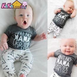 Clothing Sets Born Baby Boy Summer Infant Clothes Set Cotton Short Sleeve T-shirt Tops Arrow Pants 2Pcs Kids Outfit Toddler Suit