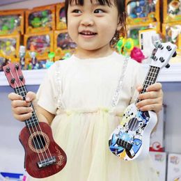 Guitar Childrens simulated guitar mini 4-string four string qin music instrument toy Childrens guitar beginner early childhood education toy WX