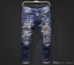 Men039s 2021 top luxury designer jeans tight classic diesel car Square jeans rock Renaissance men039s jeans rock revival bik3914599