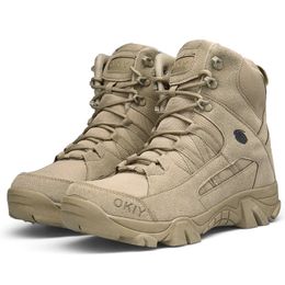 Mens military boots mens outdoor suede ankle boots tactical combat boots work safety shoes mens casual hiking shoes JX1705 240429