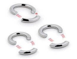 Male Penis Ring Stainless Steel Scrotum BDSM Bondage Weight Magnetic Ball Scrotum Stretcher Cock Lock Ring Delay Ejaculation3501728