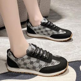 Casual Shoes 2024 Women's Spring Fashion Round Toe Retro Solid Color Sports Daily Walking Vulcanized Zapatos
