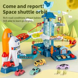 Diecast Model Cars Space Shuttle Theme Car Track Childrens Diecasts Holiday Gift Birthday Hot Wheels Childrens Education Racing Toy Set Railway Car Y240520069G