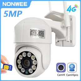 Wireless Camera Kits 5MP 4G SIM card security camera WiFi outdoor 1080P highdefinition PTZ CCTV monitoring camera H265 speed dome automatic tracking cam J240518