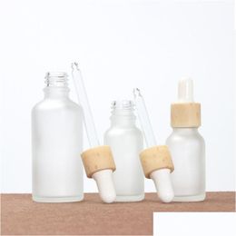 Packing Bottles Wholesale 10Ml 15Ml 20Ml 30Ml 50Ml Empty Refillable Dropper Frosted Glass Vial Cosmetic Container Jar Sample Bottle Wi Dhakz