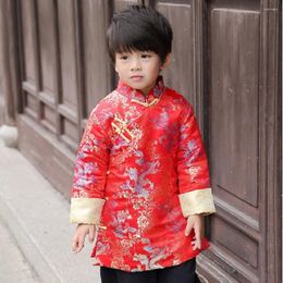 Down Coat Chinese Spring Festival Children Boys Clothes Dragon Red Party Costume Baby Jackets Kids Outfit Outerwear Quilted