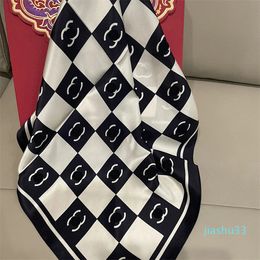 Multicolor Romantic Silk Square Scarf Spring Fashion Scarves Women Luxury Brand Shawl Black And White Red Hair Band Simple And Versatile Designer Gift Scarf