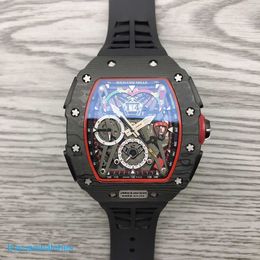Functional RM Wrist Watch Super Mechanical Chronograph Watches Rm50-03 Mens Series Carbon Fibre Multi-function Rakish Style Designer High Quality