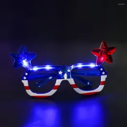 Party Decoration Stars Stripes Light-up Shades Patriotic Led Light Up Glasses For Independence Day American Flag Flashing 4th