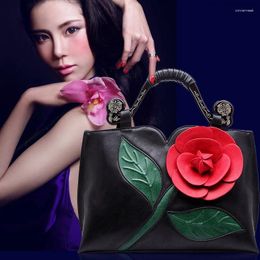 Bag 2024 Style Classical Rose Flower Women Handbag Brand National Shoulder