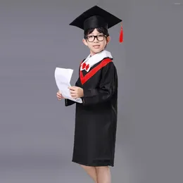 Clothing Sets Graduation Kids Gown Cap Children Gowns Robe Caps School Uniforms Doctoral Tassels 2024 Hat For Bachelor Cloak