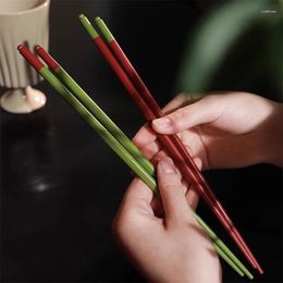 Chopsticks 2 Pairs Chinese Zodiac Wenge Wooden Reusable Eco-Friendly Sushi Chop Sticks Set Waxless Lacquerless Kitchen Tableware