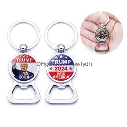 Party Favour 2024 Trump American Election Bottle Key Buckle Metal Ring Pendant Beer Opener Drop Delivery Home Garden Festive Supplies Dhlx5