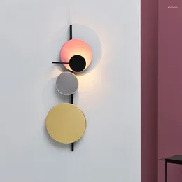 Wall Lamp Nordic Loft Multicolor Metal Round Circle Led Art DIY Style Planet Scones El Bedside Decro Indoor Lighting