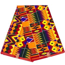 XIAOHUAGUA African Wax Fabrics 6 Yard 100% Cotton Ankara Kente Print Fabric for Party Dress 240511