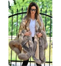 Fur Wraps Shawls Shawl Women039s Fashion Fur Cape Coat Fur Collar Shawl Winter Women Poncho 2112134655748