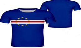 CAPE VERDE male youth t shirt custom made name number country t shirt nation flag cv portuguese college print po island cl9573664