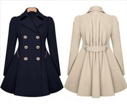 Womens Coats Spring Autumn Double Breasted Long Trench Coat Slim Fit Overcoat Raincoat Windbreaker Female Coats5691096