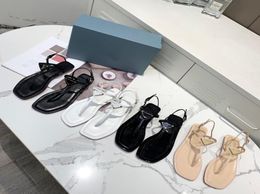 Top Quality Women Platform Sandals Designer Slides Leather Summer Flip Flops Triangle Metal Label Size 3441 XX02632747693