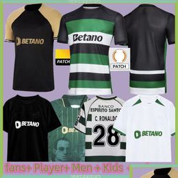 Soccer Jerseys Sporting Cp 23 24 25 Lisboa Ronaldo Lisbon Joe Sarabia Vietto Coates Acuna Stromp Men Kit Clube De Football Shirt 01 02 Dhspg