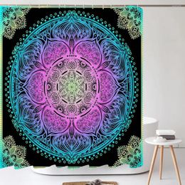 Shower Curtains Bathroom Abstract Mandala Curtain Nordic Art Boho Datura Printed Polyster Home Decor With Hooks