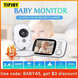 Wireless Camera Kits TIPJOY 3.2-inch video color baby monitor 2.4G wireless LCD 2-way audio call night vision monitoring security camera nanny J240518