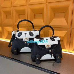 Ky Dole Bags Leather Handbag Panda Bag Unique Design Cute Bag Instagram Female Internet Celebrity Jokes Mini Crossbody Bag Tide with logo WL5T