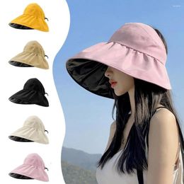 Wide Brim Hats Women Summer Sun Hat Large UV Protection Hollow-Top Design Travel Foldable Outdoor Anti-UV