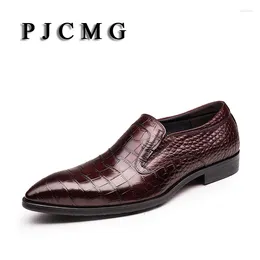 Casual Shoes PJCMG Genuine Leather Men Italy Brand Lace-up Sapatilha Top Quality Hombre Business Moccasins Dress Chaussure Homme