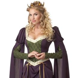Mediaeval Woman European Vintage Court Queen Dress Halloween Dance Party Performance Dress 240506