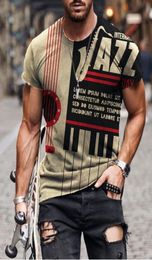 Piano key pattern men039s 3D printed Tshirt visual impact party shirt punk gothic round neck highquality American muscle styl8458890