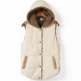 CHSDCSI Hooded Thick Fleece Waistcoat Warm Fashion Sleeveless Jacket Women Thickening Vest Winter 2112213834532
