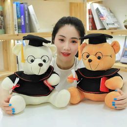 Stuffed Plush Animals 1 cute Dr. Bear plush toy filled with soft Kawaii teddy bear animal doll 18/23cm graduation gift d240520