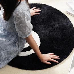 Carpets Simulation Billiards 8 Ball Rug Round Flocking Carpet Sofa Bedside Room Mat Coffee Study Living Kids Bedroom Anti-slip W1v3