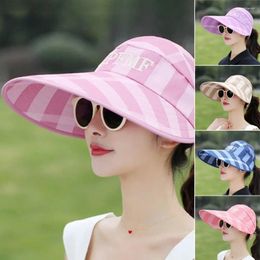 Wide Brim Hats Sunscreen Women Leisure UV Protection Empty Top Sun Hat Sunshade Outdoor Sport
