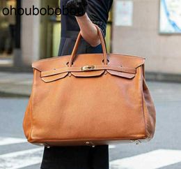 Handmade Handbag Top Large Handbags Bags Limited Designer Edition Bag Travel Luggage Bag Mens and Womens Fitness Bag Soft Leather Capacity Bag 50 Cy
