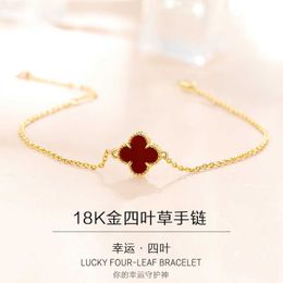 High standard bracelet vaned gift first choice Gold inlaid clover for female simple and highend light luxury jewelry with Original logo box vanca