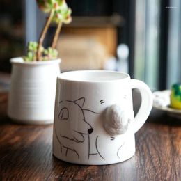 Mugs Three-Dimensional Mug Drinkkware Coffee Cups Cartoon Ceramic With Lid Breakfast Milk For Home Kitchen Accessories