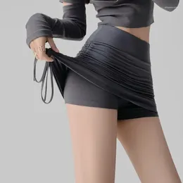 Skirts Korean Fashion Mini Skirt Women Solid High Waist Irregular Folds Hip Wrap Pencil Ladies Sexy Slim Short
